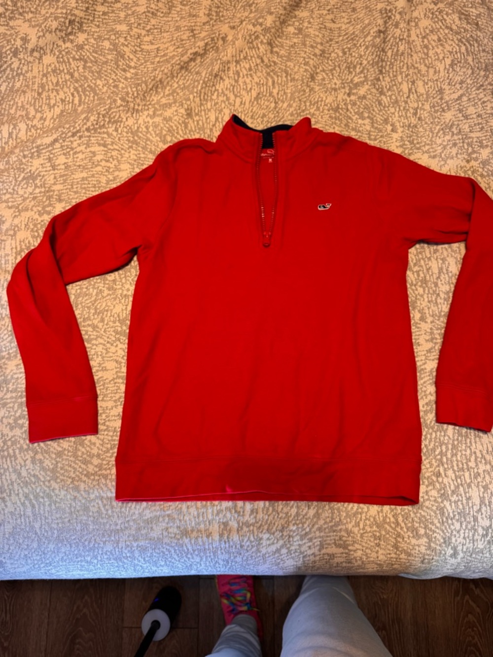 Vineyard Vines Red Zip-Neck Pullover Sweater